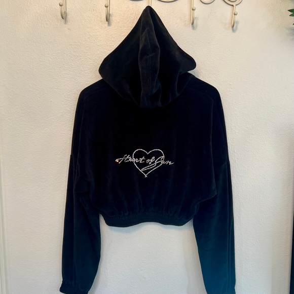 NWOT Heart of Sun Swim Ciara Velour Hoodie Size S - Picture 2 of 5